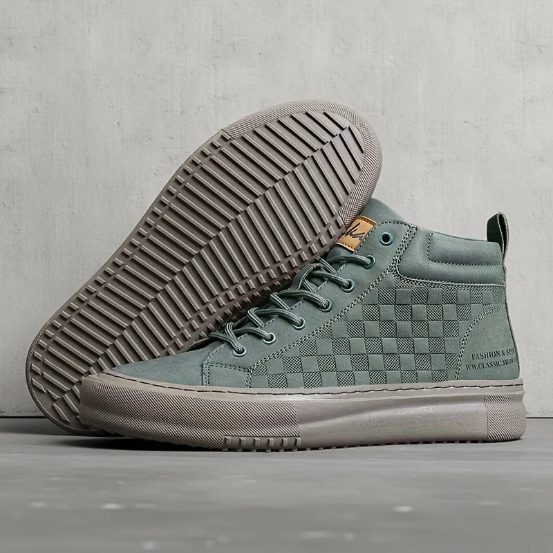 High-Top Lace-Up Men's Shoes, Bubuk Fashionable Casual Sneakers, Versatile Men's Shoes, Men's Casual Sneakers, Everyday Casual Work Shoes, Outdoor Walking Shoes, Lace-Up Casual Men's Shoes Sd040e9b6a7564c52b48a9ad4ec2a622eU Swag N Slay LTD