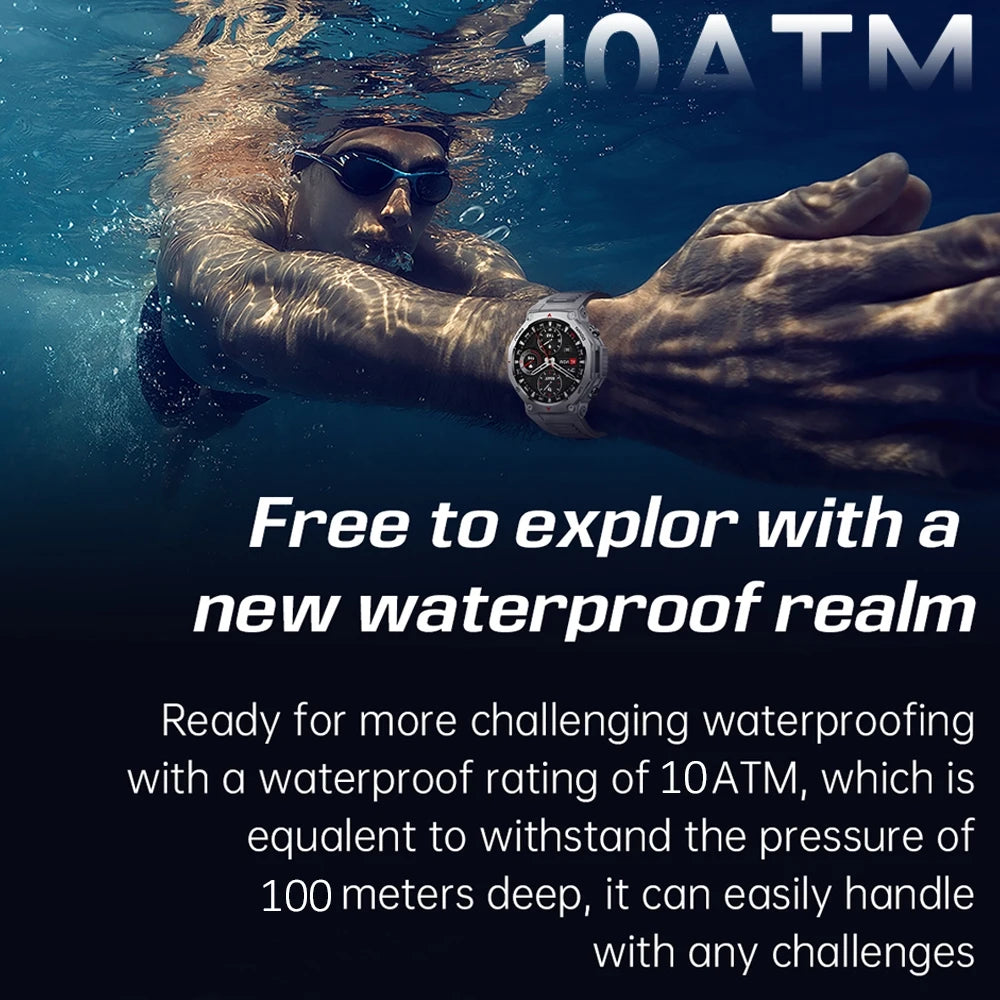 2026 New T-Rex 3 Military Outdoor Smart Watch Men 1.43-inch AMOLED Display 10ATM Waterproof 525mAh Battery GPS Smartwatch Man Sd279c5dd3f3a40ee8b9a969ffebc9143S Swag N Slay LTD