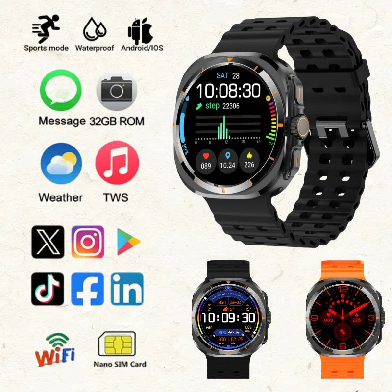 2025 New BW8 Smartwatch 4G Network Android1.51-inch Screen 400mAh Batter Google Play Pedometer Sleep Tracker SIM Card Support Sd3956e3e9b5741de94c1323429917288Z Swag N Slay LTD