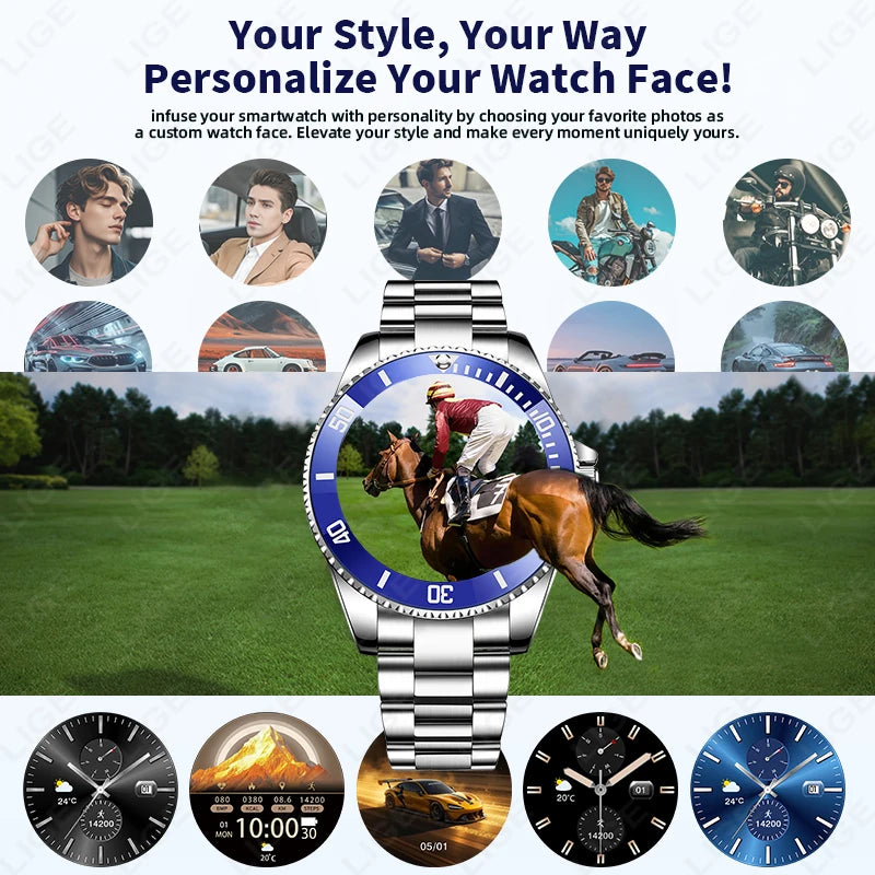 New LIGE Smart Watch Bluetooth Calling 1.27'' Screen Answer Call IP68 Waterproof Sports Digital Business Luxury watches for men Sd5e8cac7fc424ad8ab52747ec114f576S Swag N Slay LTD