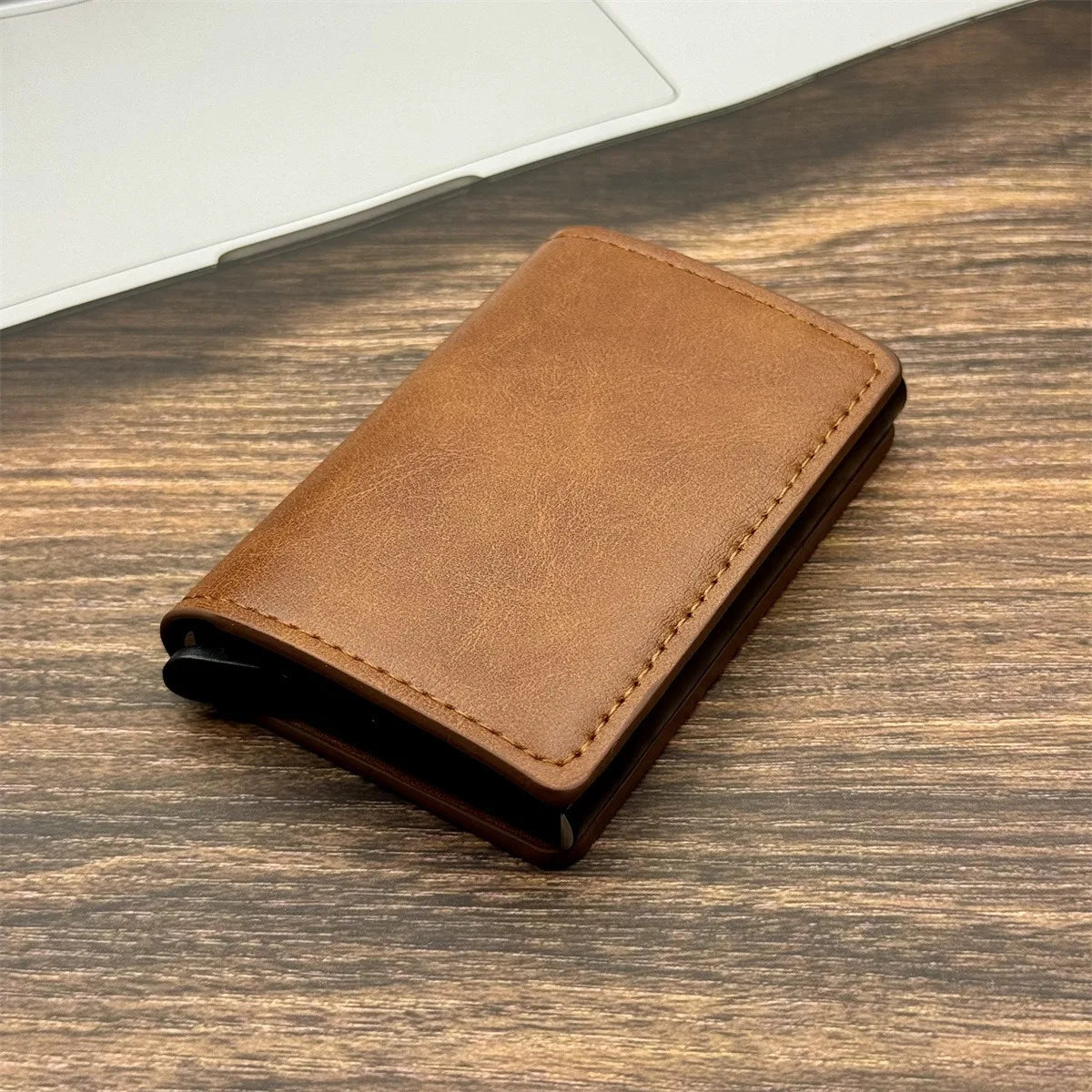 Men and women Minimalist RFID Blocking Wallet-Automatic Pop-up Metal Credit Card Holder,Zipper Coin Purse Business Card Wallet Llight brown Sd6537956030645efaa1265dc6a3c8e077 Swag N Slay LTD
