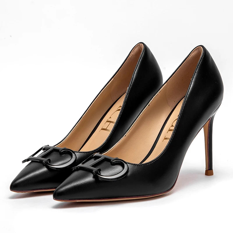 CHCH Women's High Heels New Pointed Metal Buckle Party Carnival Women's Shoes 9cm black Sd67d5605437e42508835c41803929a83e Swag N Slay LTD