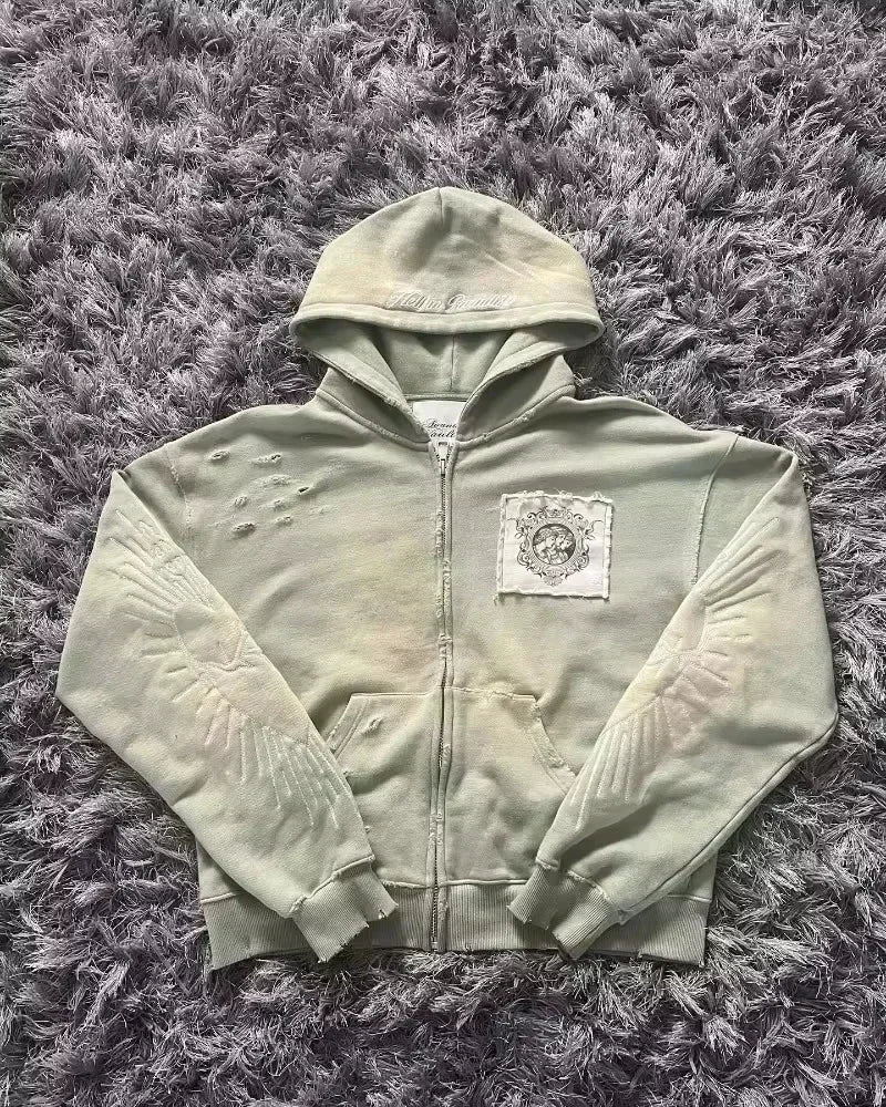 Y2K New American Casual Cherry Blossom Embroidery Zipper Hoodie Men Street Fashion Trend Fleece Padded Sweatshirt Unisex Hoodie 1 14 Sd7079018c82842979c0acc34820ba4d8F Swag N Slay LTD