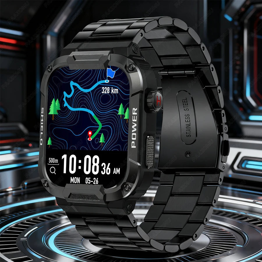 Military Smart Watch for Men 1.85'' HD 400mAh Battery100+ Sports Watch Bluetooth Call Outdoor Rugged Smartwatch for Android iOS Sd7dcbf795d3f45cea67f53528b104c1bR Swag N Slay LTD