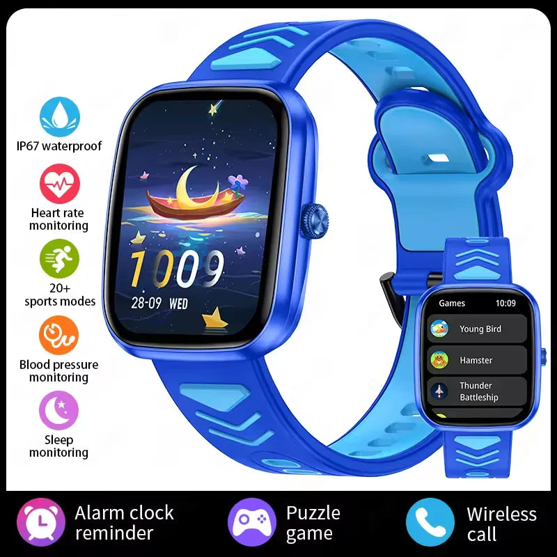 New Kids Smart Watch Child HD Touch Screen Games Smartwatch Music Watch Boy Girl Gift Children Smartwatch For IOS Android blue Sd7deb9bfc97344b99c942ebb1805ff19I Swag N Slay LTD