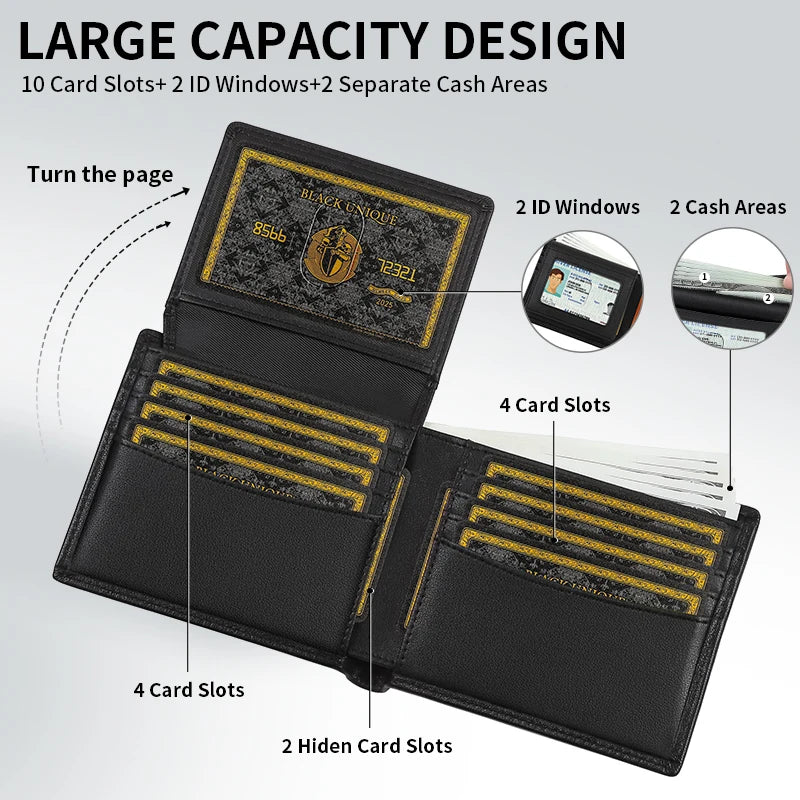 Men's Wallet 2025 New Arrival Genuine Leather Large Capacity Zipper Wallet Card Holder Integrated Ultra-Thin Wallet Sdffff9dcebd243e2ae7a001c816f823ae Swag N Slay LTD