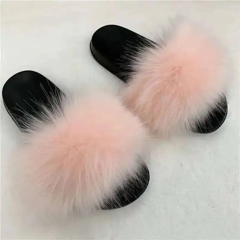 Summer Faux Fur Slippers Women Indoor Furry Fur Slides Female Plush Flip Flops Flats Sandals Casual Fluffy Slipper House Shoes Orange pink Se541a9010e194555bf8c5955c43256b99 Swag N Slay LTD