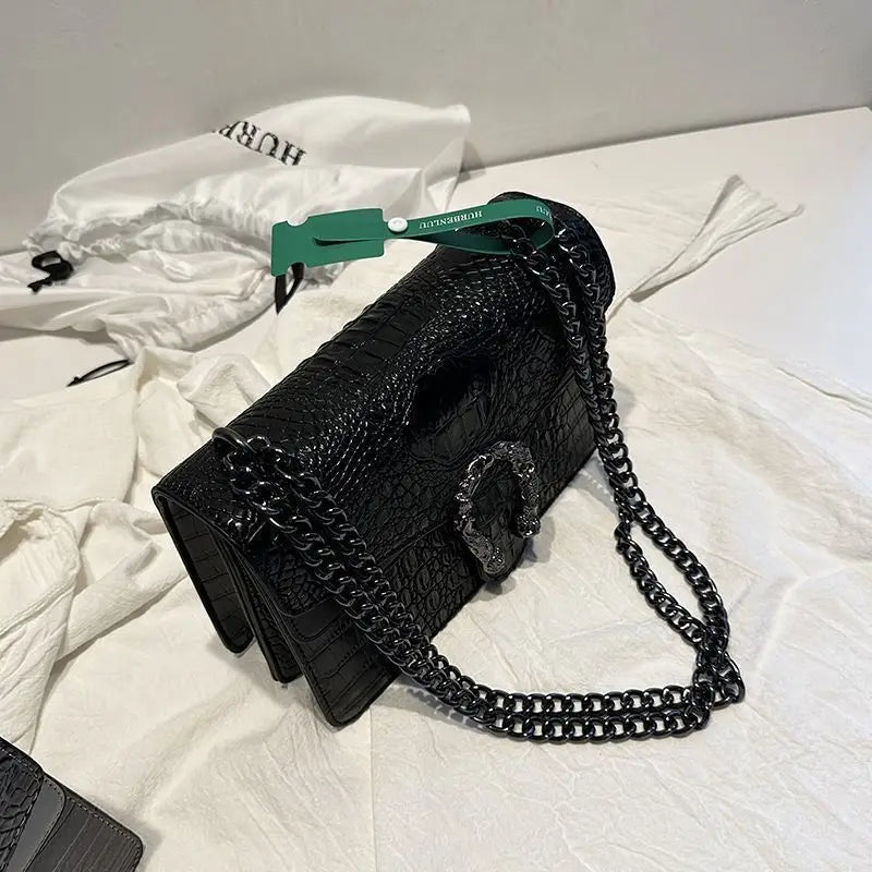 Crocodile Pattern Underarm Bag Dionysus Handbag Texture Niche Chain Slung Shoulder Bag Explosions Fashion Trend Small Square Bag black (20cm<Max Length<30cm) Se6e317dd3af249b7bb178b5ab208933dF Swag N Slay LTD