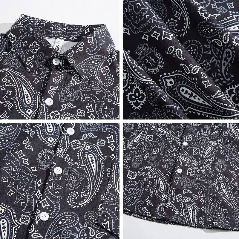 Memz Trendy Long Sve Loose Fit Collared irt for Men with Texture Embroidery Hong Kong Sle Versatile Faionable irt Se887b5ee3a374c7f9ec7bf4d1e04557eH Swag N Slay LTD
