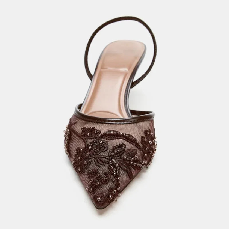 Sexy Pointed Toe Mesh Embroider High Heels for ladies Elegant String Bead pumps Summer Luxury Designer Shoe Brown Heeled Sandals Se992aa1de93e41d0aa9f3bda38c6dc0fG Swag N Slay LTD