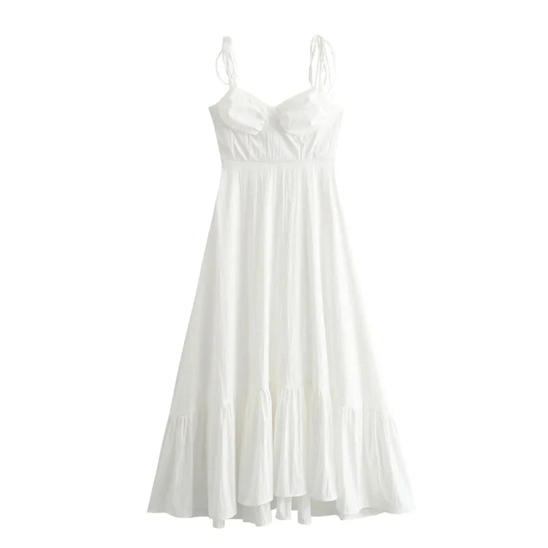 MUJER White Long Dresses For Women Ruffle Slip Corset Dress Woman Fashion Sleeveless Backless Summer Sexy Holiday Party Dresses WHITE Seb14dffb664c4d8996f854048d82690cU Swag N Slay LTD
