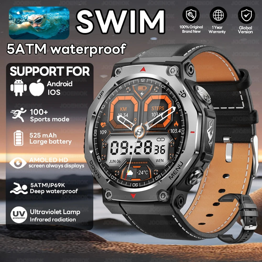 2026 New T-Rex 3 Military Outdoor Smart Watch Men 1.43-inch AMOLED Display 10ATM Waterproof 525mAh Battery GPS Smartwatch Man black belt Seb42bab5b74a4aa08cc69438da9c00dfi Swag N Slay LTD