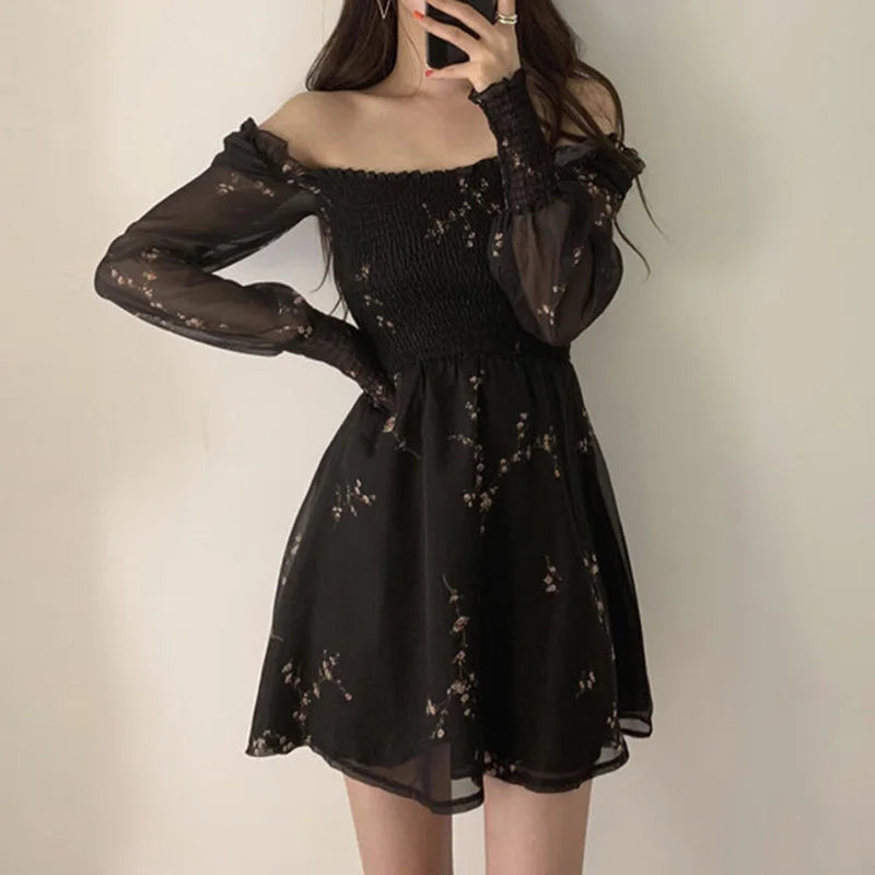 New Summer Womens Sexy Black Dress Vintage Flower Party Dresses Long Puff Sleeve Chiffon Dresses Beach Casual Mini Robe 13676 Sf0274d46fc8549b098c219f191aa156b2 Swag N Slay LTD