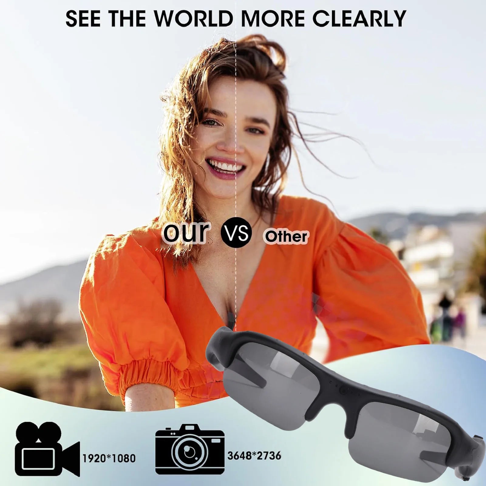 Camera Sunglasses with WiFi Polarized Smart Bike Glasses Outdoor Sports Camera HD Video Recording Polarized Camera Sunglasses Sf05c98ce6f234a2ea3e0f0650ee6f949I Swag N Slay LTD