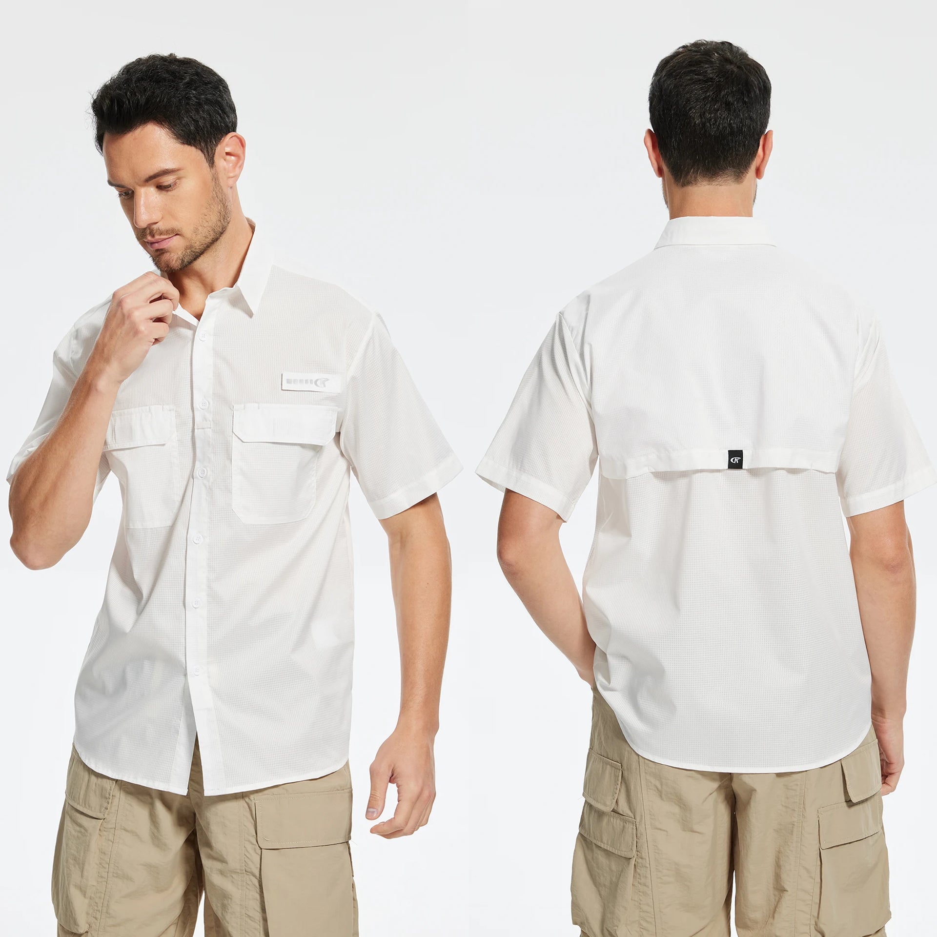 Men's UPF 50+ Short Sleeve Sun Protection Fishing Shirts, Rashguard Casual Button Down Fishing Hiking Shirt with Breathable Mesh Sf25c049b8dab40208b689c5916df31f8W Swag N Slay LTD