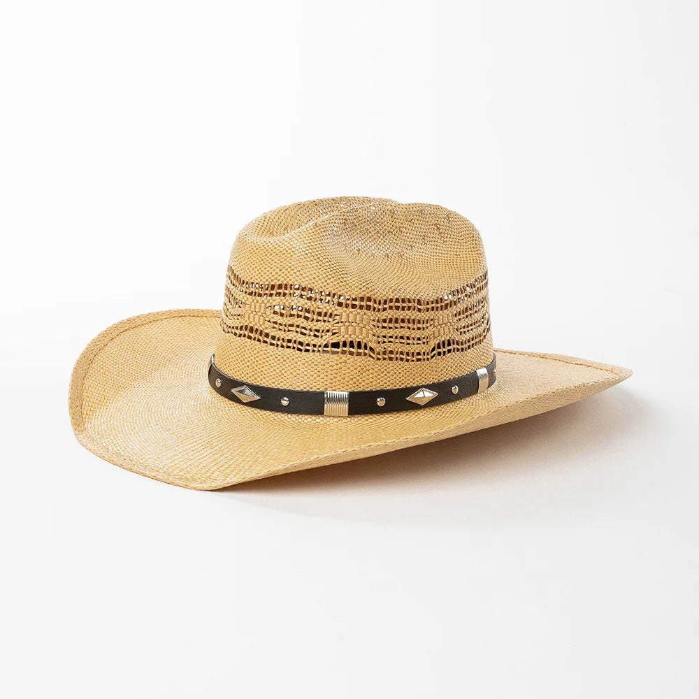 USPOP Spring and Summer Fashion Hardened Large Brim Woven Cowboy Hat Straw Sun Hat 5335D-Camel 56-58cm Sf26d22f166e34cb38d159f4bb3d29e78X Swag N Slay LTD