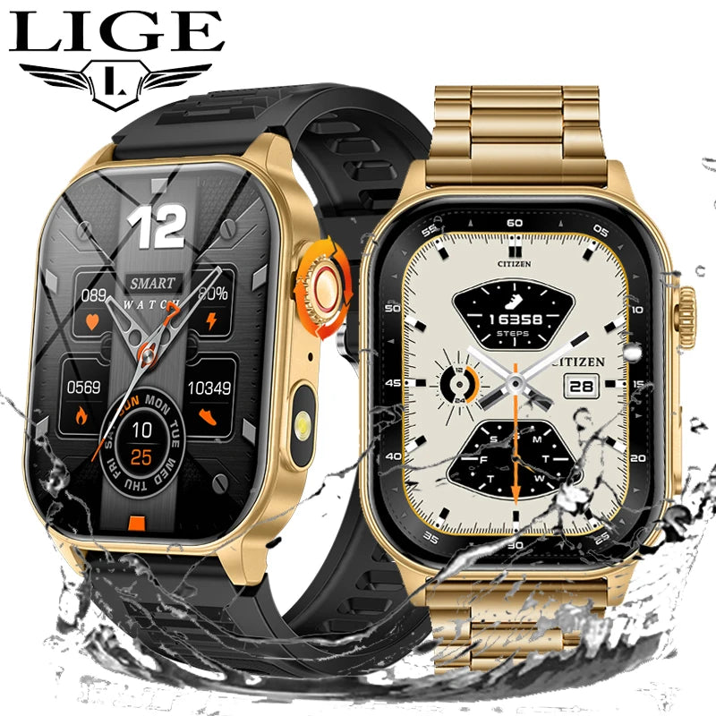 LIGE Smart Watch For Men Women 2.01" HD Display Health Monitor Sports Fitness Watches AI Voice Bluetooth Call Man Smartwatch New Sf274a27f5a454f04bd868610948fcf93E Swag N Slay LTD