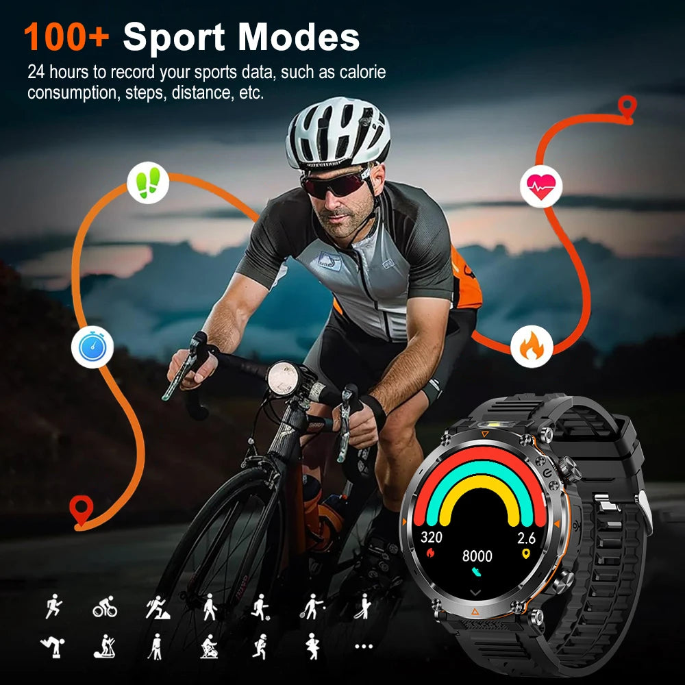 MEVADEN 1.7" Large Screen Outdoor Sports Compass Smart Watch Bluetooth Call Flashlight 600mAh Health Monitor Smartwatch MD57 Sf39f6ba245a04092aa2dd3771e143258r Swag N Slay LTD