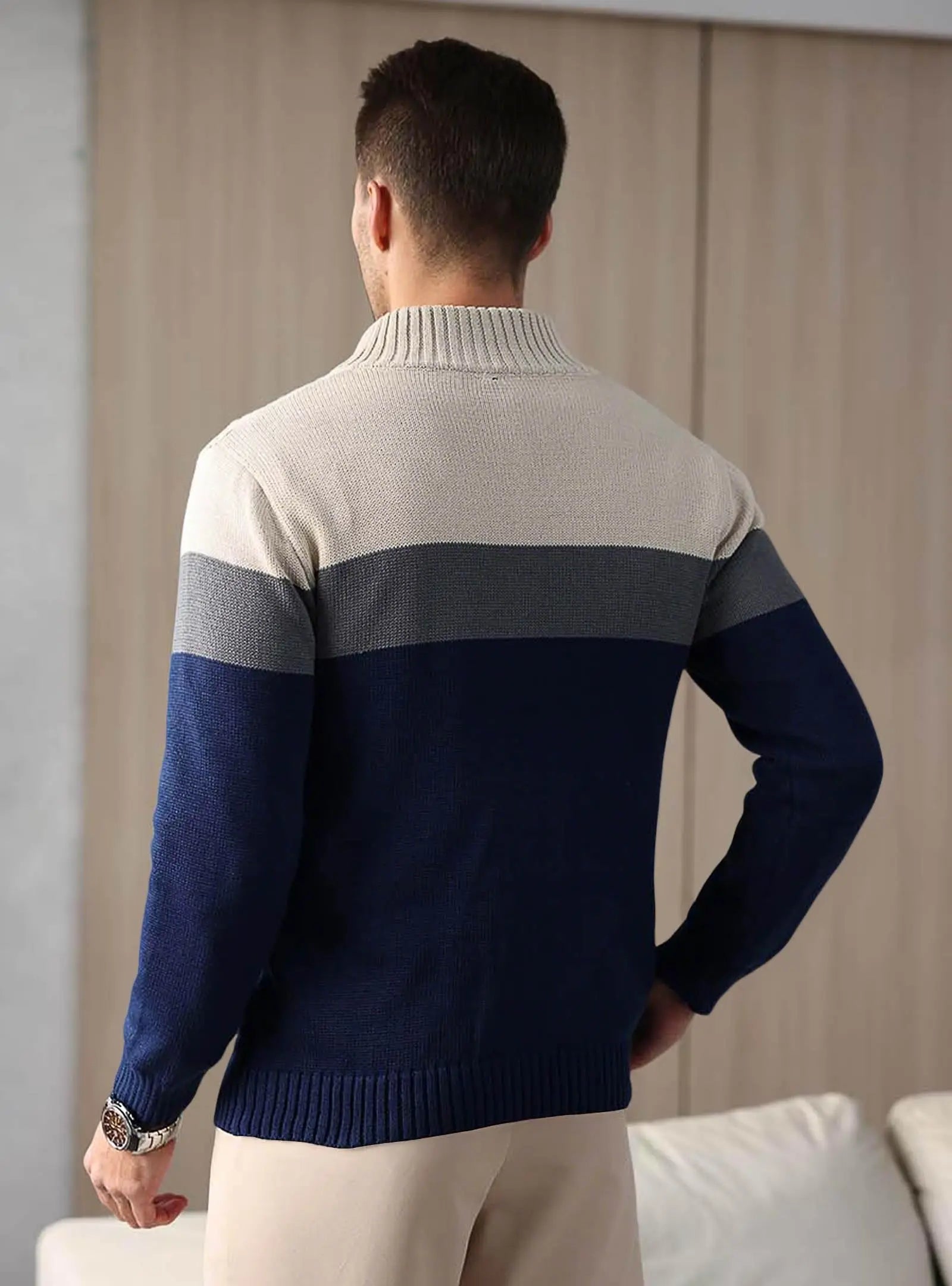 Men's Tri-Button Pullover Sweater Mock Neck Lightweight Casual Fashion Knitted Henley Sweater Sf3cb296129dd481295adc379111f8044D Swag N Slay LTD