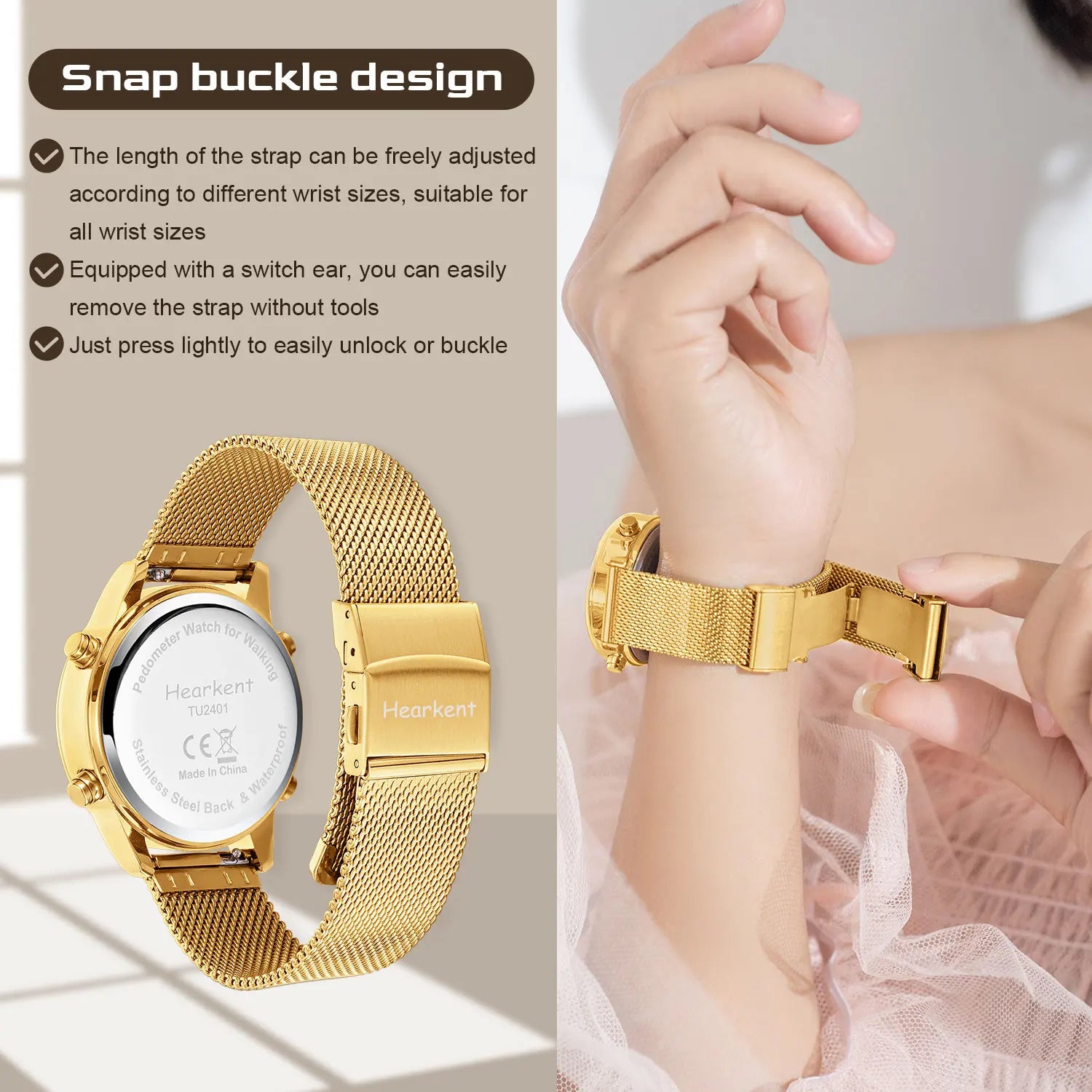 Hearkent Pedometer Watches Sport Step Counter Women's Digital Watches Calories Mile Tracker Waterproof 30M for Walking Running Sf3d040a7591646f993d001399db5e21fF Swag N Slay LTD