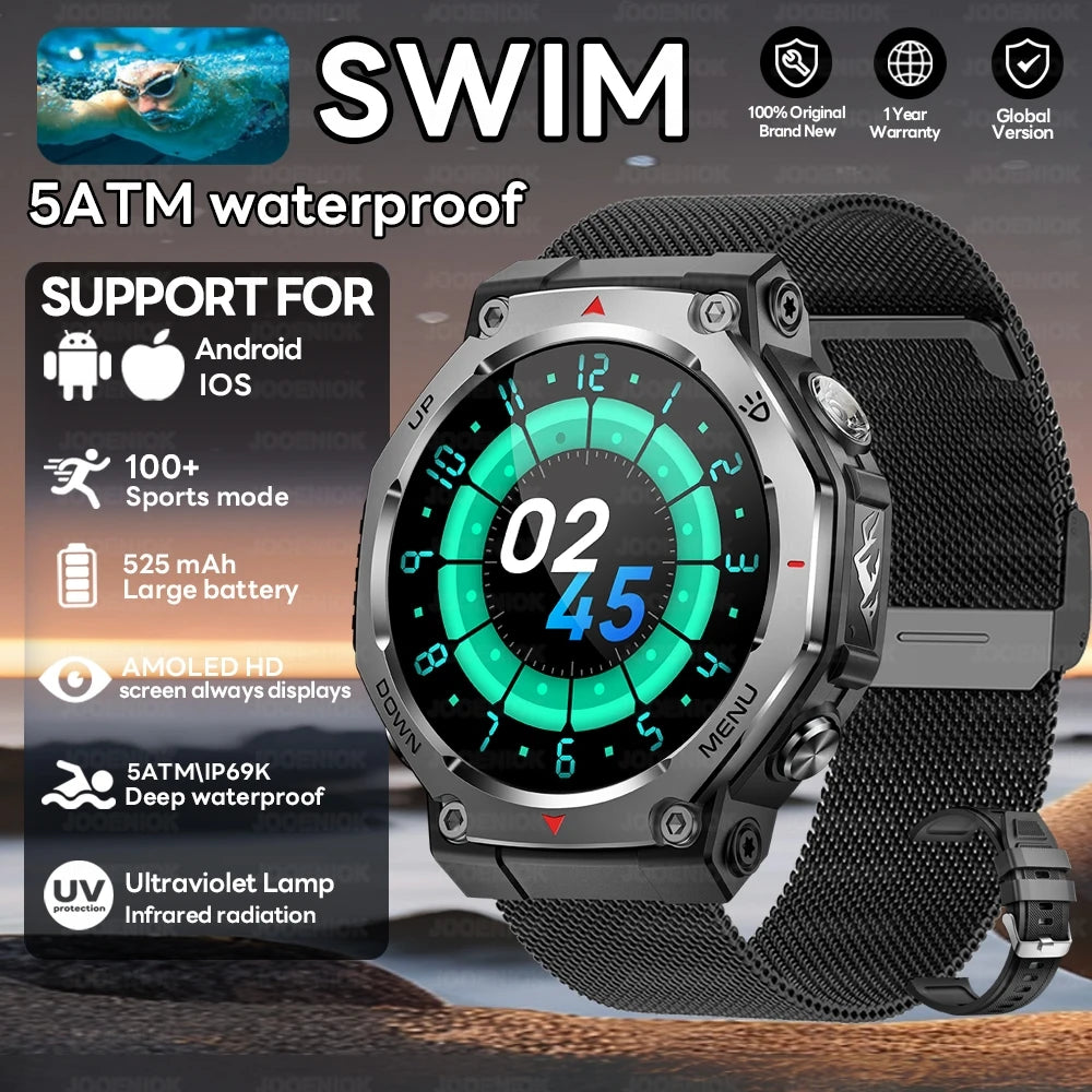 2026 New T-Rex 3 Military Outdoor Smart Watch Men 1.43-inch AMOLED Display 10ATM Waterproof 525mAh Battery GPS Smartwatch Man Black net Sf6ab2533a1f04e2bb149838d7fdd5621H Swag N Slay LTD