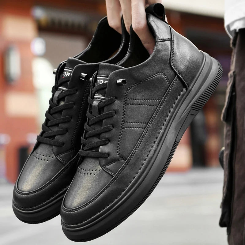 Spring Autumn Men's Inner Heightening Shoes Leather Sports Casual Shoes Invisible Height Increasing Shoes Men Sport Elevator 8CM Sf6bc7a68c6a44b5c83daffbbb4be1aad9 Swag N Slay LTD