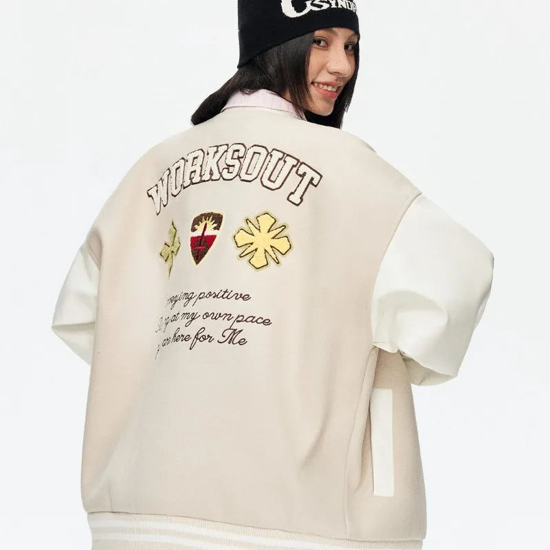 Vintage Popular New Letter Embroidery Joker Stitching Jacket Women Y2K High Street College Hip Hop Couple Sports Baseball Jacket Sf7483f549a47468f9e6a067f371ebdd7E Swag N Slay LTD