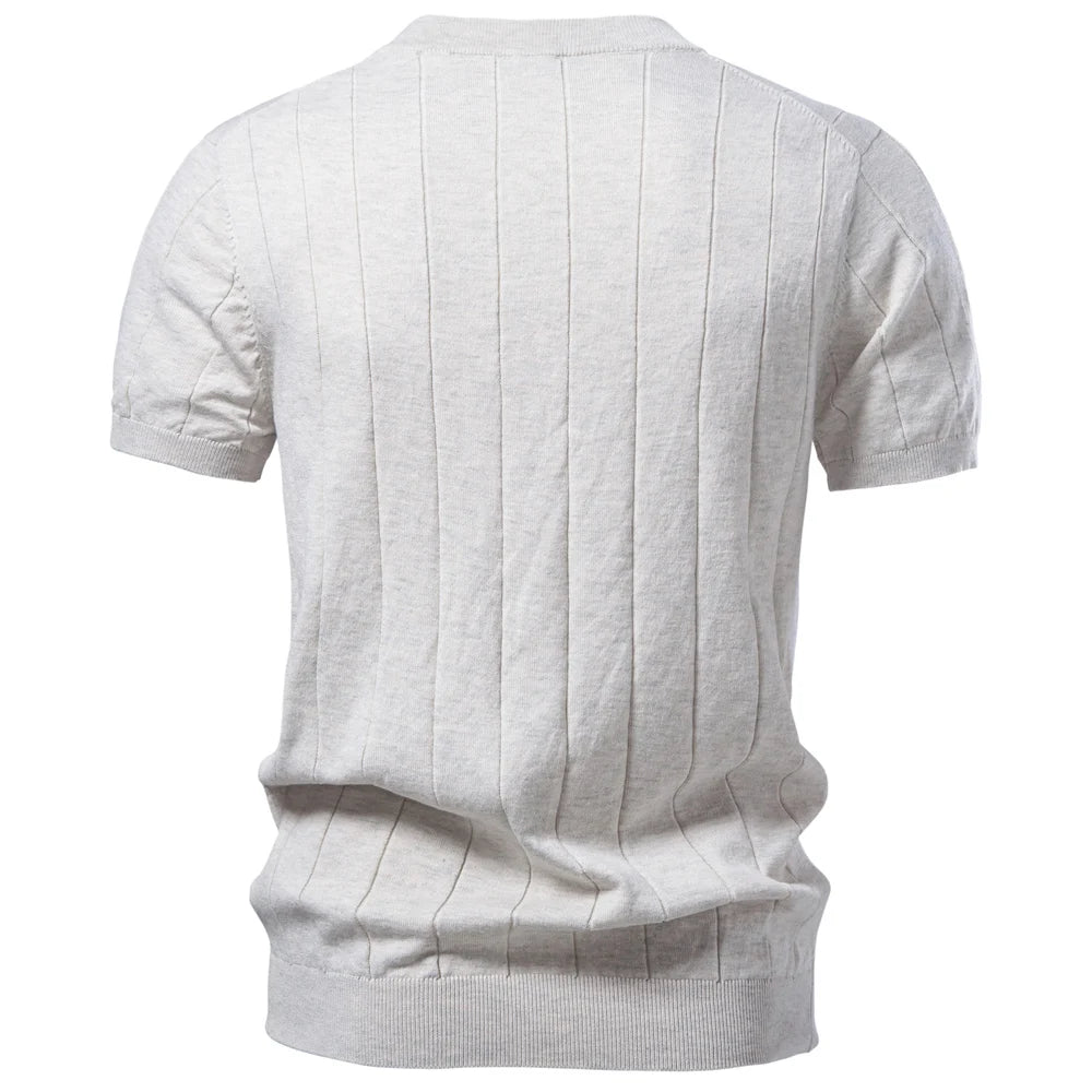 AIOPESON 100% Cotton Stripe T-Shirts for Men Solid Color O-Neck Soft Touch Comfortable Casual Summer Wear Top Sf78d4e8895ec4492a21cf7a4bdc3ec18f Swag N Slay LTD