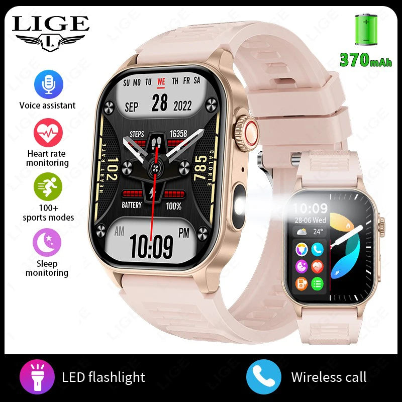 LIGE Smart Watch For Men Women 2.01" HD Display Health Monitor Sports Fitness Watches AI Voice Bluetooth Call Man Smartwatch New Pink Sf81873f4b81f41e4ae0749ece3206539T Swag N Slay LTD