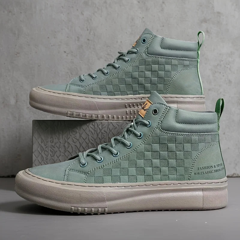 High-Top Lace-Up Men's Shoes, Bubuk Fashionable Casual Sneakers, Versatile Men's Shoes, Men's Casual Sneakers, Everyday Casual Work Shoes, Outdoor Walking Shoes, Lace-Up Casual Men's Shoes Lvse Sf96fb63e0dda42a48ddbbe2b66e92919Y Swag N Slay LTD