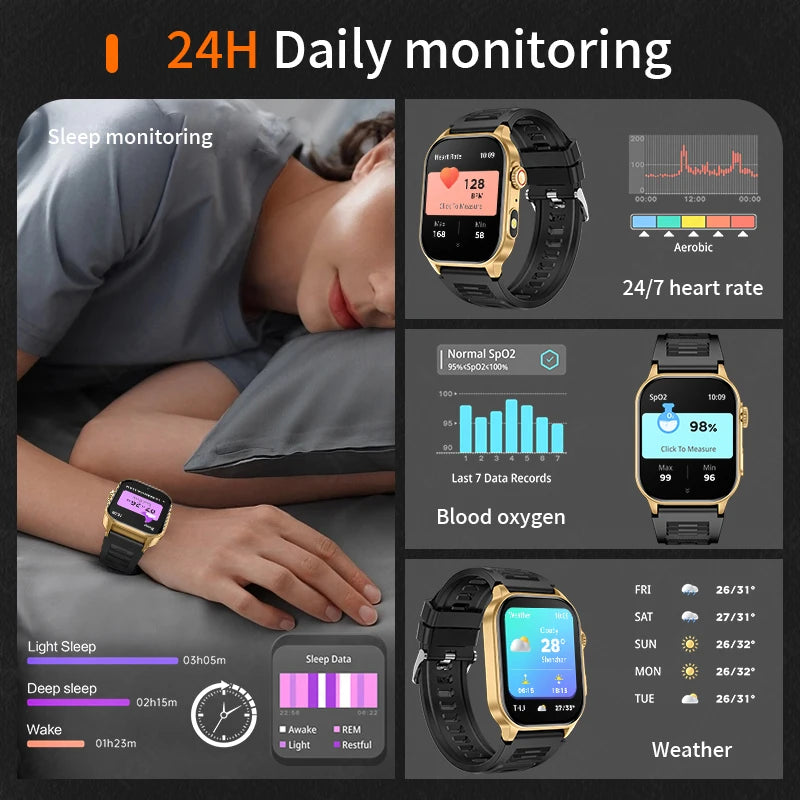 LIGE Smart Watch For Men Women 2.01" HD Display Health Monitor Sports Fitness Watches AI Voice Bluetooth Call Man Smartwatch New Sf9af89d172264751905c7655be6cfa6fR Swag N Slay LTD