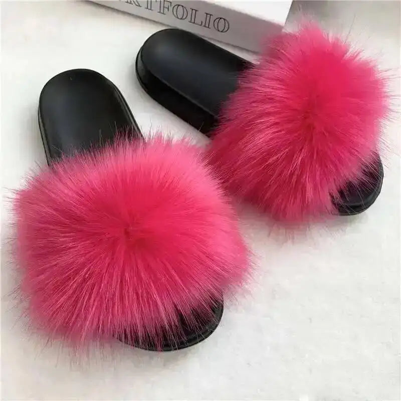 Summer Faux Fur Slippers Women Indoor Furry Fur Slides Female Plush Flip Flops Flats Sandals Casual Fluffy Slipper House Shoes Hot Pink Sf9be38ed8e7d49c48ad936bbe66ba5e3Z Swag N Slay LTD