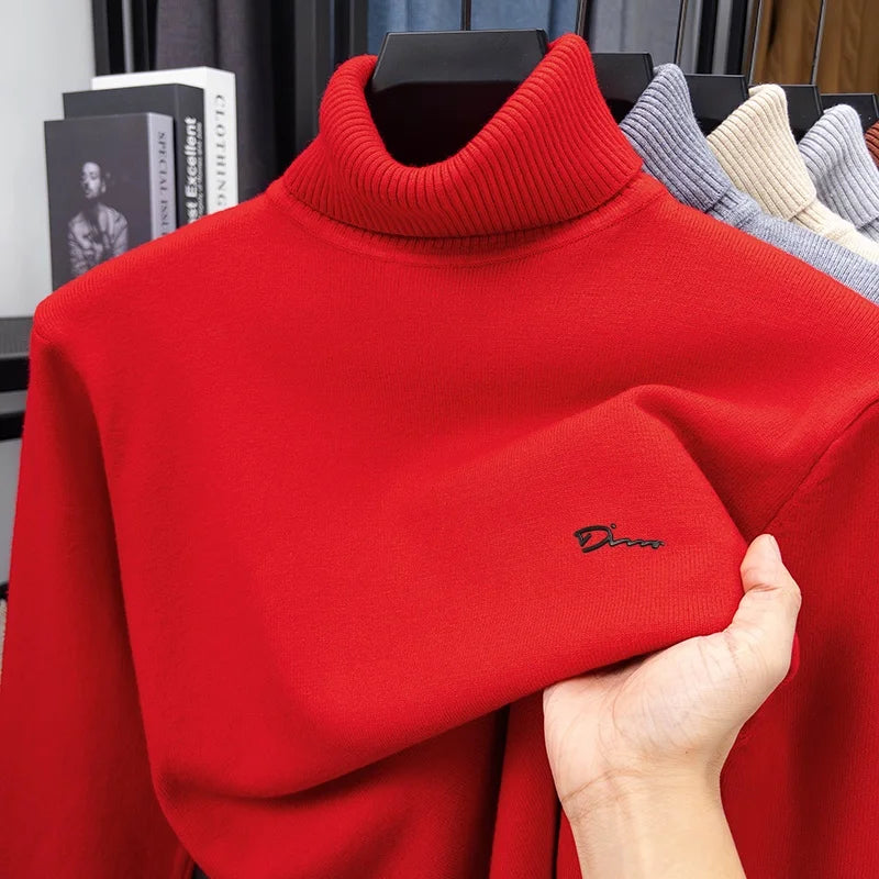Quality Man Spring Long-Sleeved Knitwear Letter Print High Neck Hot Pullover Versatile Trend Leisure Warm Sweater Men's Clothing Red Sfa2d35f04ddd4d67825e873b5cf68363p Swag N Slay LTD
