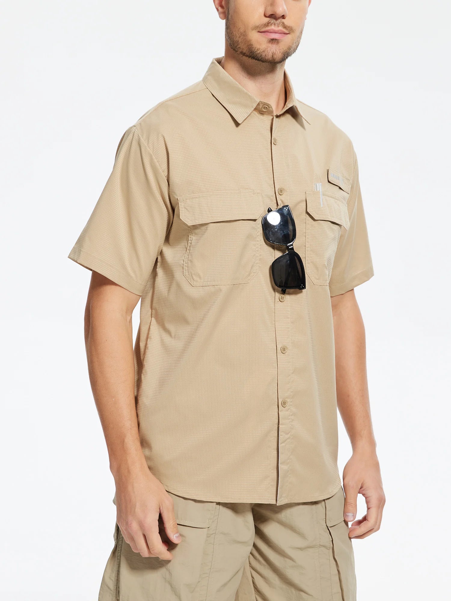 Men's UPF 50+ Short Sleeve Sun Protection Fishing Shirts, Rashguard Casual Button Down Fishing Hiking Shirt with Breathable Mesh Khaki Sfa91e99d341646c2a955c70b456c4e44S Swag N Slay LTD