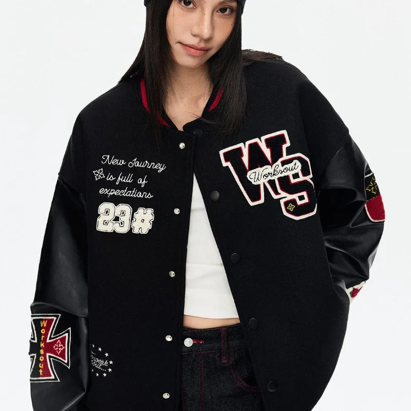 Vintage Popular New Letter Embroidery Joker Stitching Jacket Women Y2K High Street College Hip Hop Couple Sports Baseball Jacket Sfea16c524dad42e1ba2ff54ddded85d6O Swag N Slay LTD