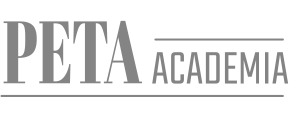 PETA Academia logo in gray on a white background