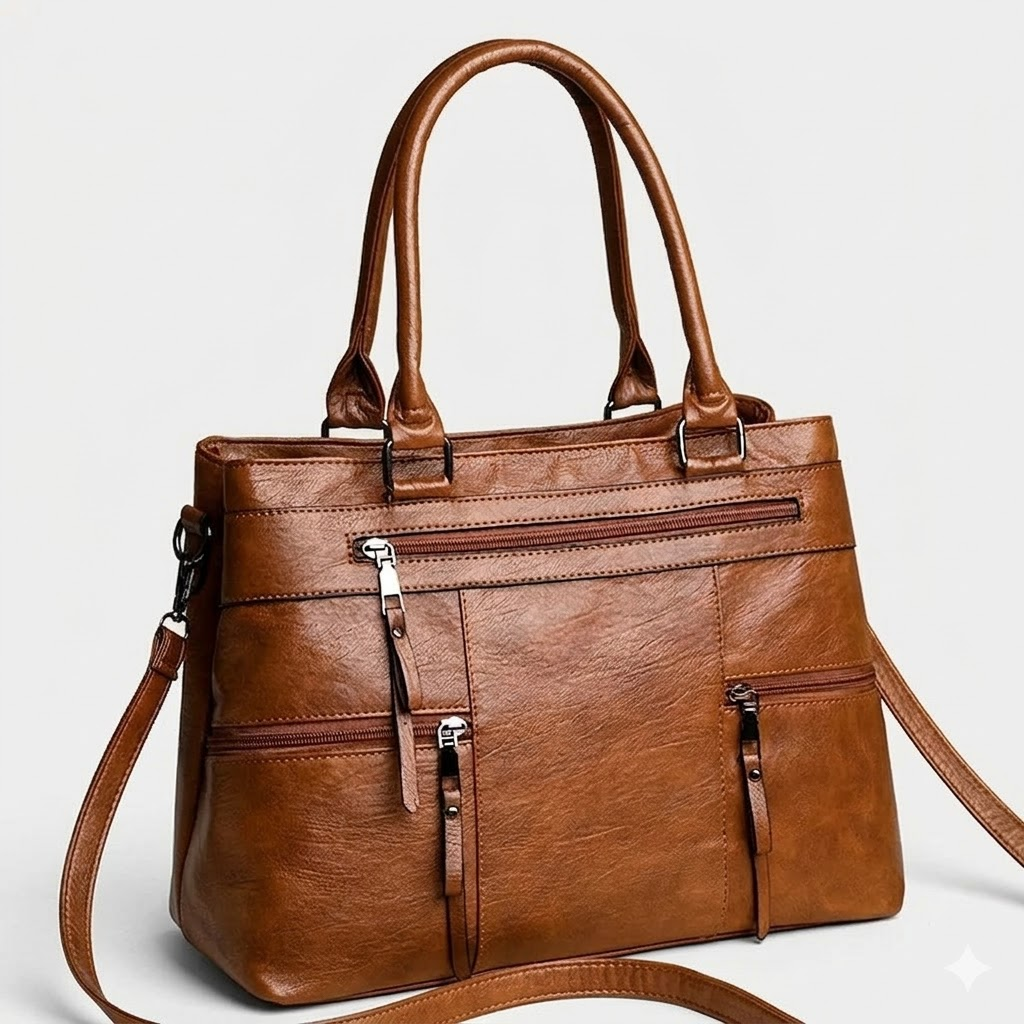 Stylish Large Capacity Soft Leather Tote Bag for Women Elegant Crossbody Shoulder Bag Commuter Handbag image Swag N Slay LTD