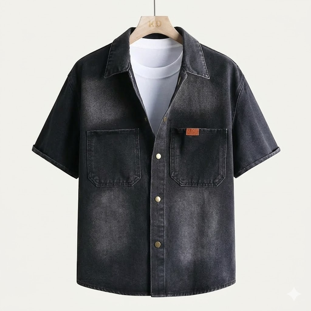 2025 Summer new style Men's short sleeve casual shirts denim Shirt men fashion casual cotton shirts men clothes size M-4XL image_2 Swag N Slay LTD