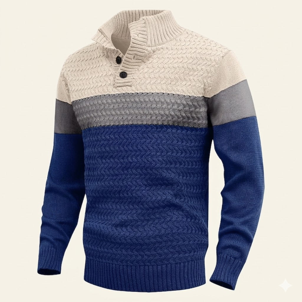 Men's Tri-Button Pullover Sweater Mock Neck Lightweight Casual Fashion Knitted Henley Sweater unnamed__11 Swag N Slay LTD
